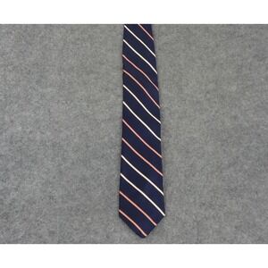 Ike Behar Tie Mens Silk Navy Blue Classic Pink Striped Preppy